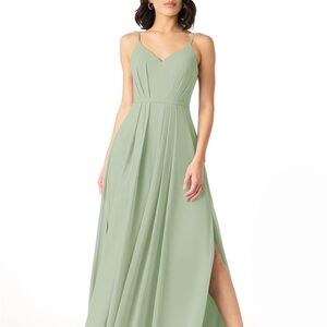 Azazie Everest bridesmaids dress in dusty sage size A8